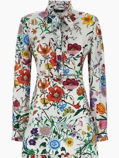 Gucci Silk Floral Midi Dress